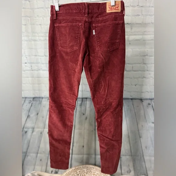 Levis 710 Super Skinny Corduroy Jeans | Rust Red | Sz Womens 28 - Picture 6 of 16